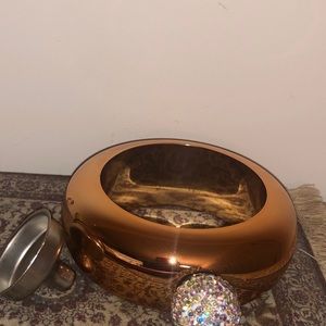 🔥 2/$30 Secret flask glam statement copper bracelet with rainbow rhinestones